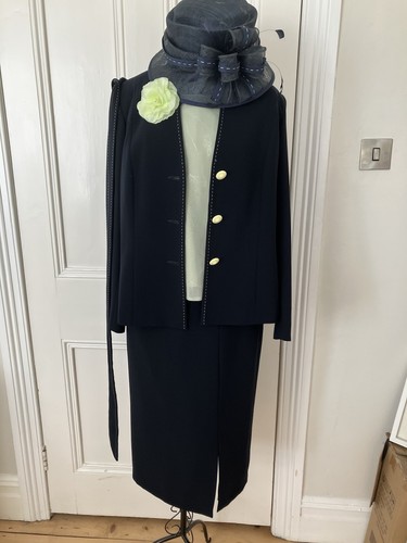 Roman Originals Size14 , navy & pale green with matching hat. - Picture 2 of 4