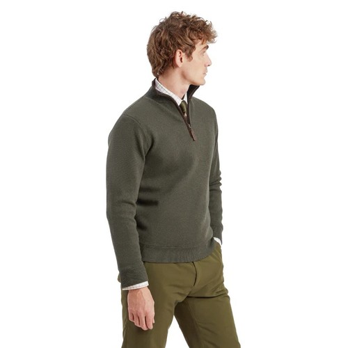 Schoffel Angus Areobloc Quarter Zip Jumper Mens - Green - Windproof Fully Lined - Picture 3 of 5
