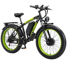 26" Fat Tire E-Bike 35MPH Mountain Bicycle AWD KETELES 2000W 48V/23Ah for Adults