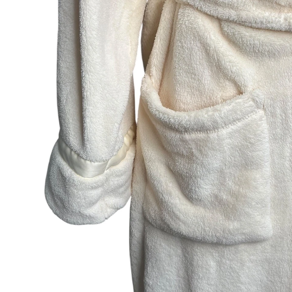 Josie Plush Robe XL Womens Cream Soft Cozy Lounge Spa Bath Sleepwear - Image 3 of 4