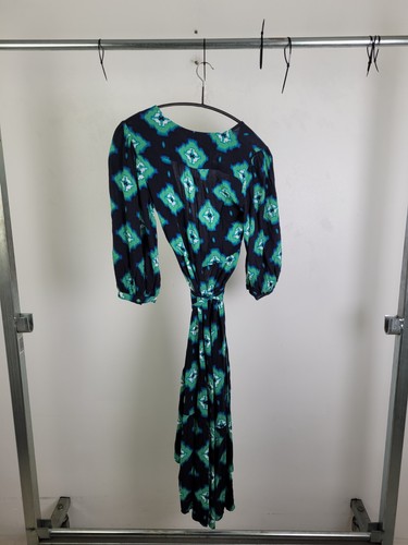 M&S 2Pcs Bundle Size 6 Brown Animal Print Dress Green Wrap Midi Dress NEW F2 - Picture 7 of 10