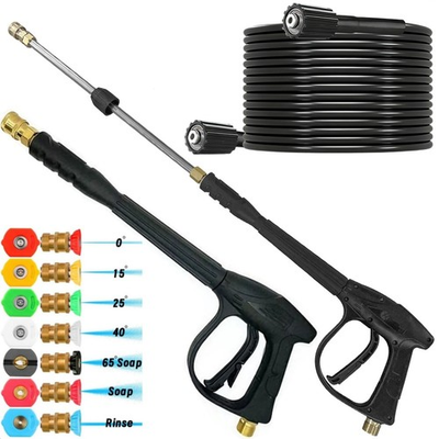 #ad #ad 5800PSI High Pressure Power Washer Spray Gun Wand Lance Nozzle Tips Hose Kit M22 $8.99