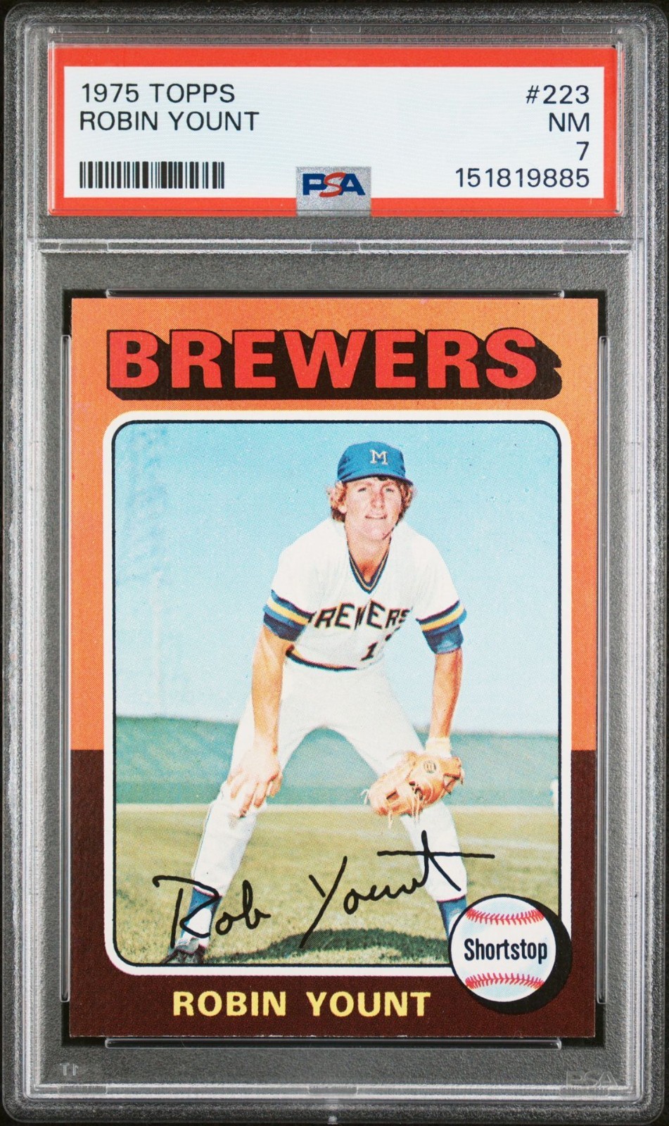 1975 Topps PSA 7 Robin Yount ROOKIE Milwaukee Brewers # 223   GABCards New Grade
