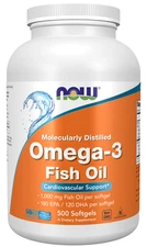 NOW Foods Omega-3 1000 mg 500 Softgels 180 Essential Fatty Acid 1/27EXP