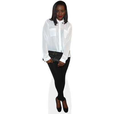 Keisha Buchanan (weißes Shirt) lebensgroßer Ausschnitt