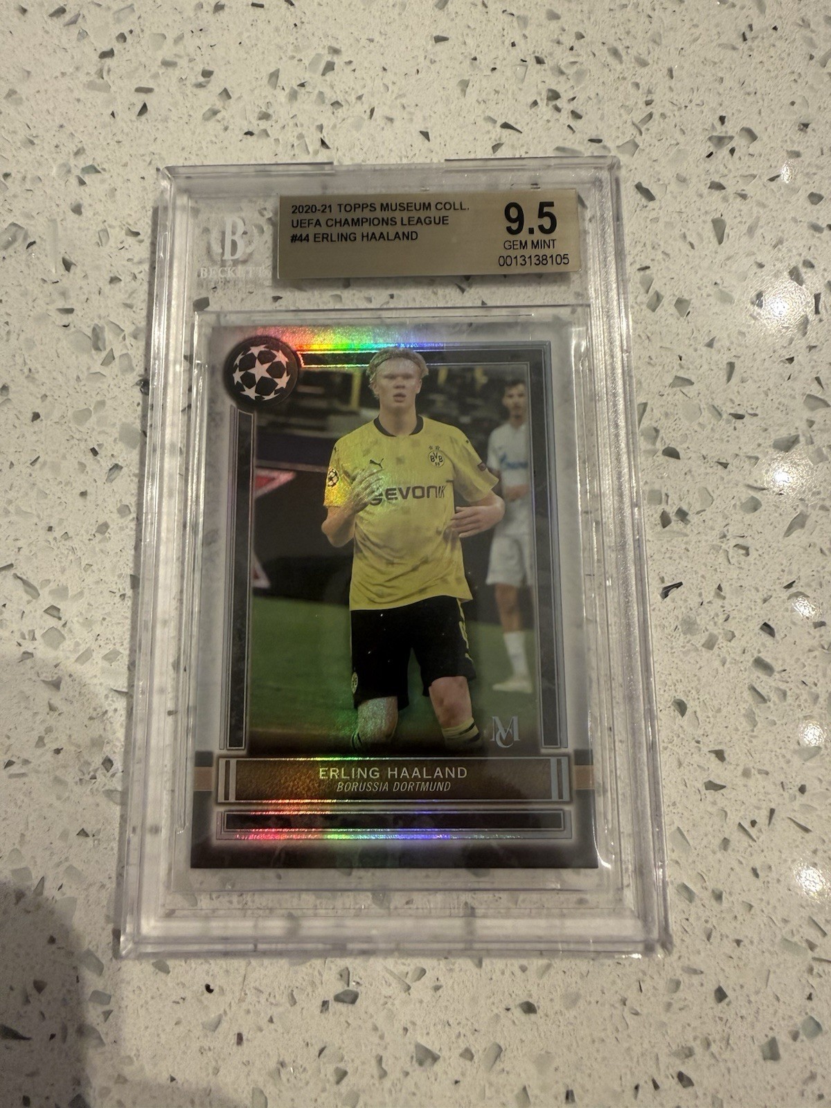 Topps Museum Collection UEFA CL 2020/2021 Erling Haaland Base # 44 BGS 9.5 GEMNT