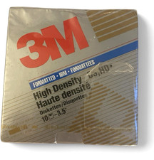 Vintage 10 3M IBM Formatted High Density DS HD 3.5 inch Diskettes New Sealed