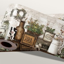 IOHEFY Farmhouse Peel and Stick Wallpaper Border for 4" x 196", Beige/Cream