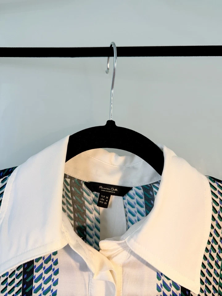 Massimo Dutti 女式衬衫 4 码 - 微型印花纽扣衬衫 - 经典和 Ch 码 — 第 4/4 张图片