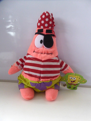 Spongebob Schwammkopf * Pirat Patrick Star * weiches Plüschtier 2005 Viacom mit Etikett