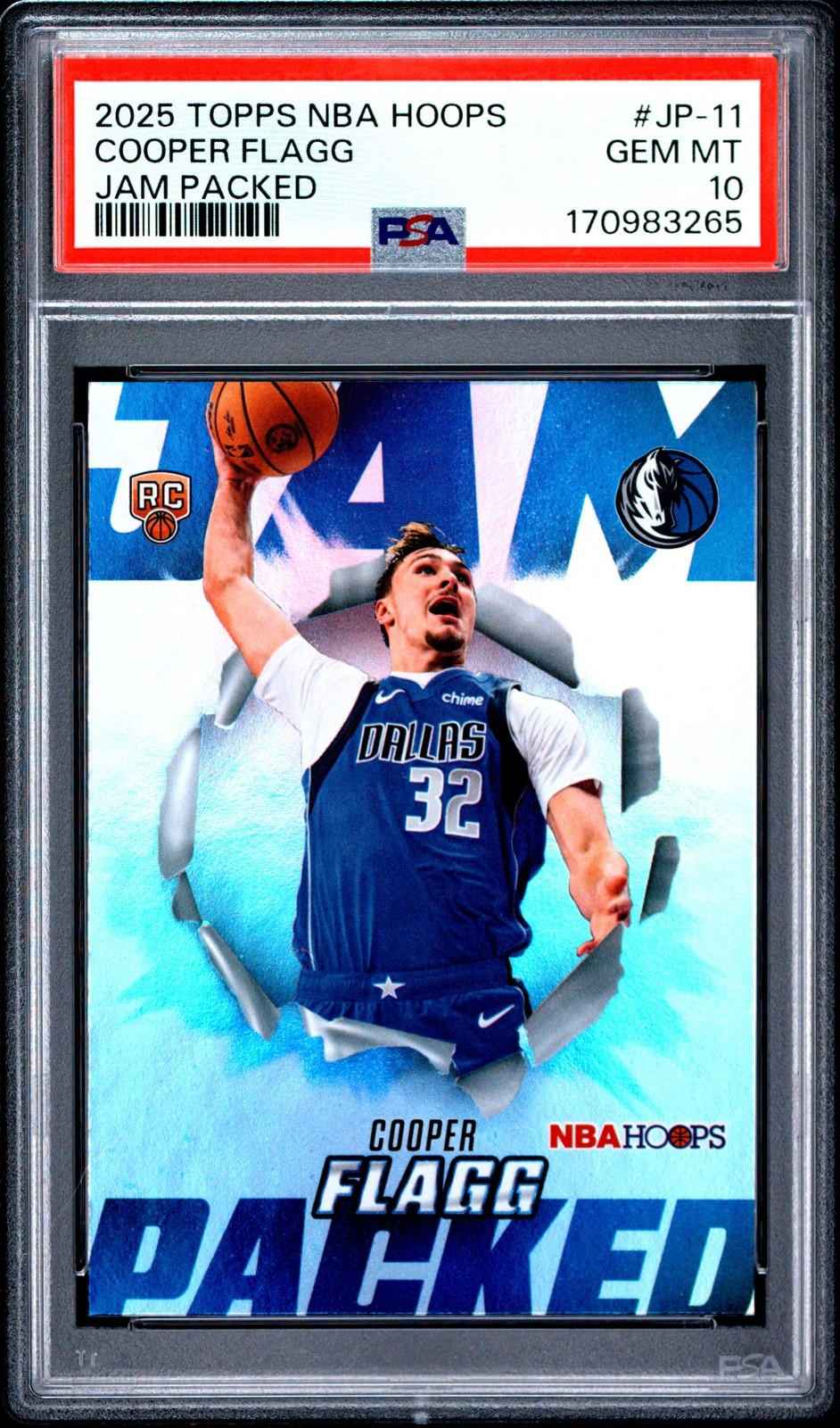 2025 Topps NBA Hoops Basketball - Jam Packed Cooper Flagg #JP-11 (RC) PSA 10