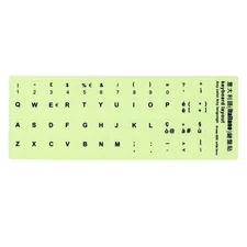 Italian Keyboard Stickers Glow in the Dark, Keyboard Cover, Black