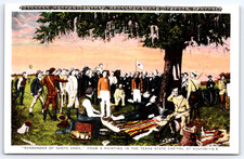 Vintage Postcard Surrender Of Santa Anna From Painting At Texas State Capitol