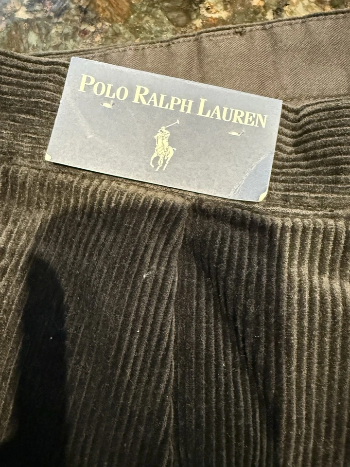 Vintage Polo Ralph Lauren Andrew Corduroy Pants Mens Size 35x32 NWT Black - Image 2 of 4