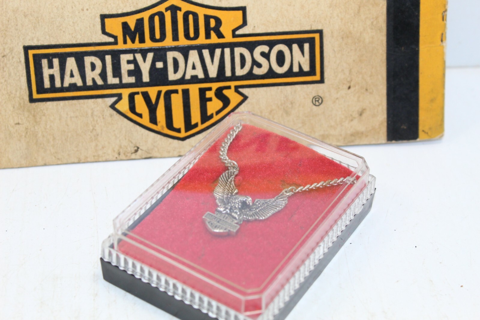 Vintage Custom Harley-Davidson Biker Motorcycle MC Pin Pendant Necklace Chain