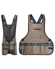 EJWOX Garden Work Apron with Pockets,Great Gardening Gifts for Lawn Care