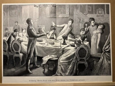 Antik Illustration 1893 KOPF FEST HUSAR DAMEN ABBILDUNG Kunstdruck Holzschnitt - Bild 1 von 4