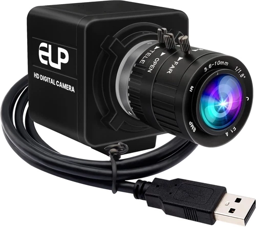 ELP 12mp USB Camera Manual Zoom Webcam | 1080P 120fps Variable Focus Lightburn