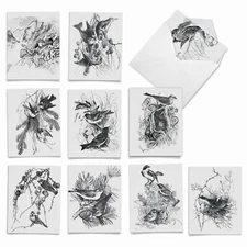 10  All Occasion Blank Cards Assortment - WING NOTES M6475OCB