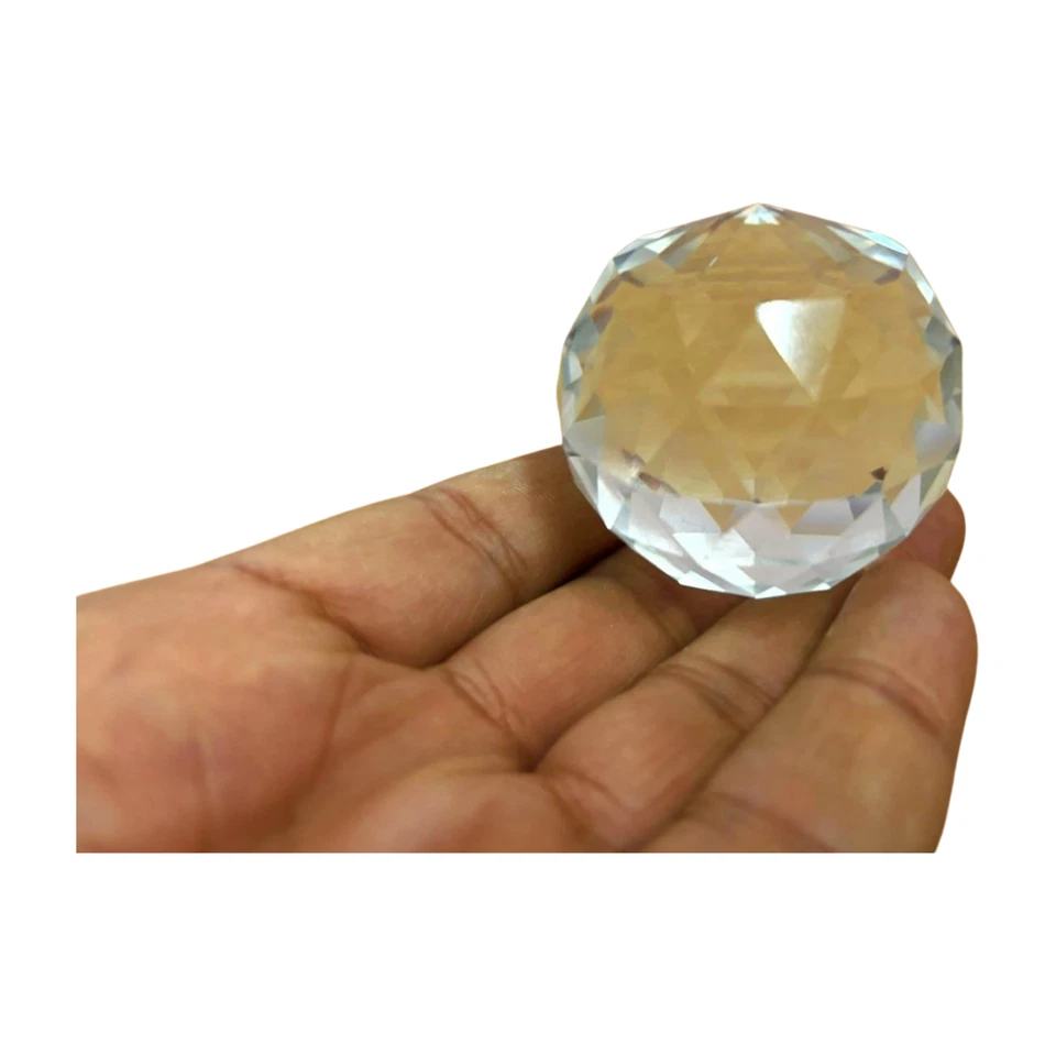 Sfera di cristallo per Feng Shui e Vaastu, pesi di carta in vetro trasparente... - Immagine 3 di 4