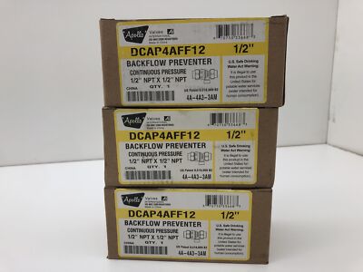 (QTY.3) APOLLO DCAP4AFF12 1/2'' BACKFLOW PREVENTER