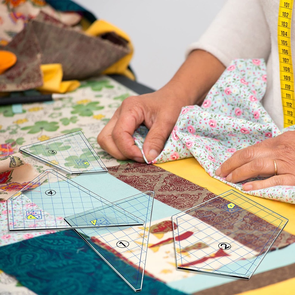 Quilting Template Set Acrylic Cutting Templates for Quilting Sewing