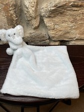 Kellytoy Elephant Security Blanket Rattle Lovey Plush Light Blue