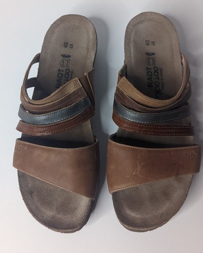 NAOT Peyton Shoes Size 40 9 9.5 Leather Slide Sandals Women Metallic Comfort | eBay