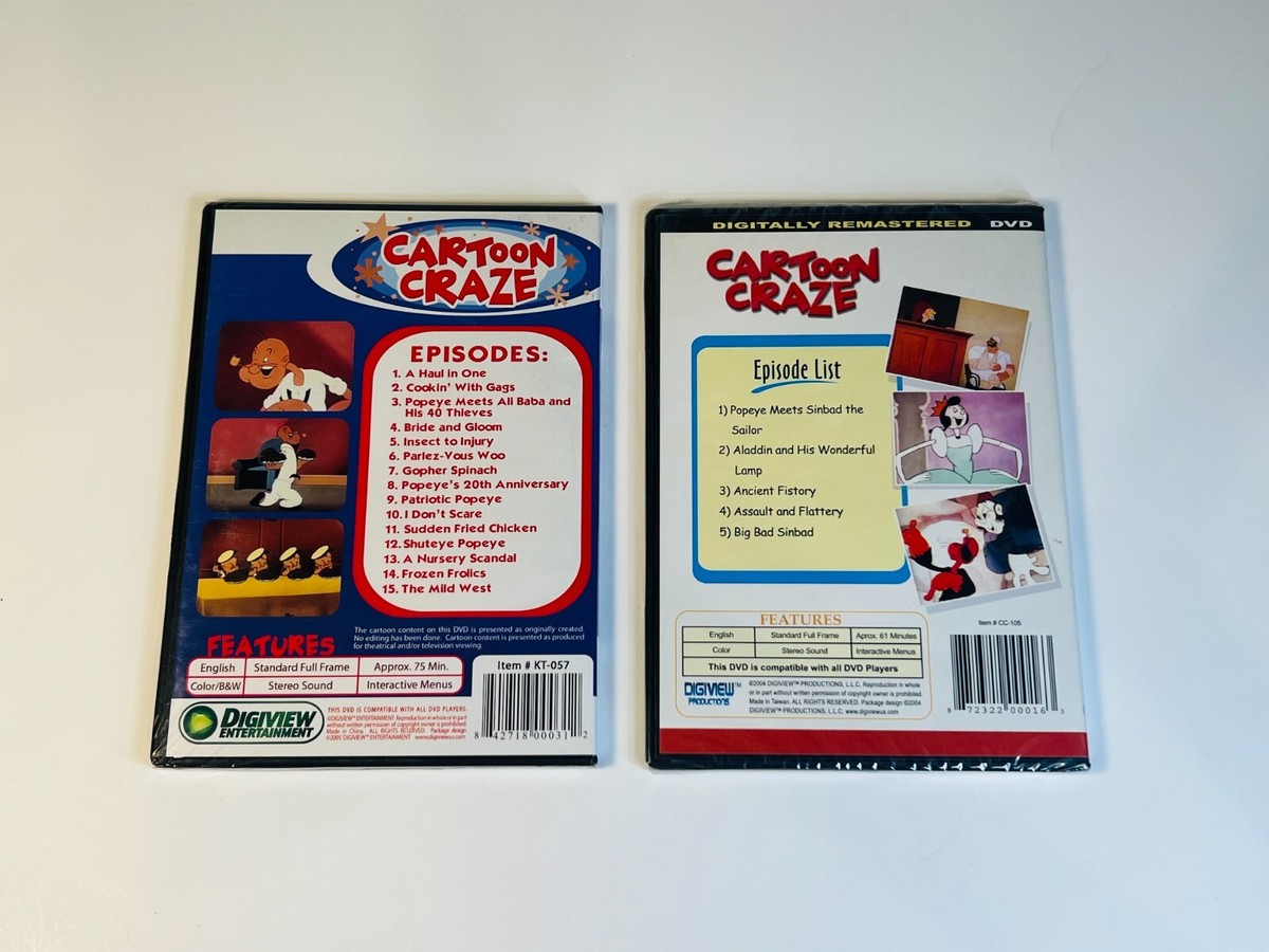 カルビンとホッブス : American kids comedy 2 Lot of 2 Cartoon Craze DVD Popeye Meets Sinbad the Sailor