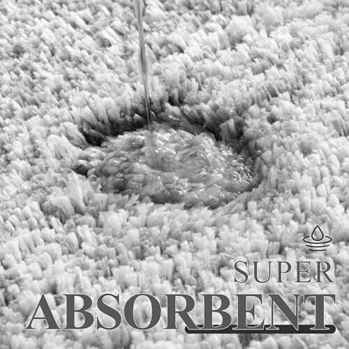 Microfiber Bathroom Rugs Sets Ultra Absorbent Bath Mat 5 Piece Gery and