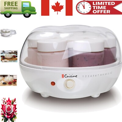 YM80 Automatic Yogurt Maker   7 Glass Containers & Built-in Timer, White