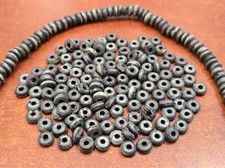 200 PCS DARK GRAY ROUND BUFFALO BONE BEADS 6M...