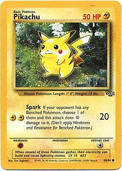 Pokemon Jungle 60/64 Pikachu Card 