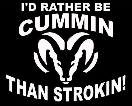 Large I'd Rather be Cummin than Strokin decal sticker Cummins Powerstroke 14” - 第 1/10 張圖片