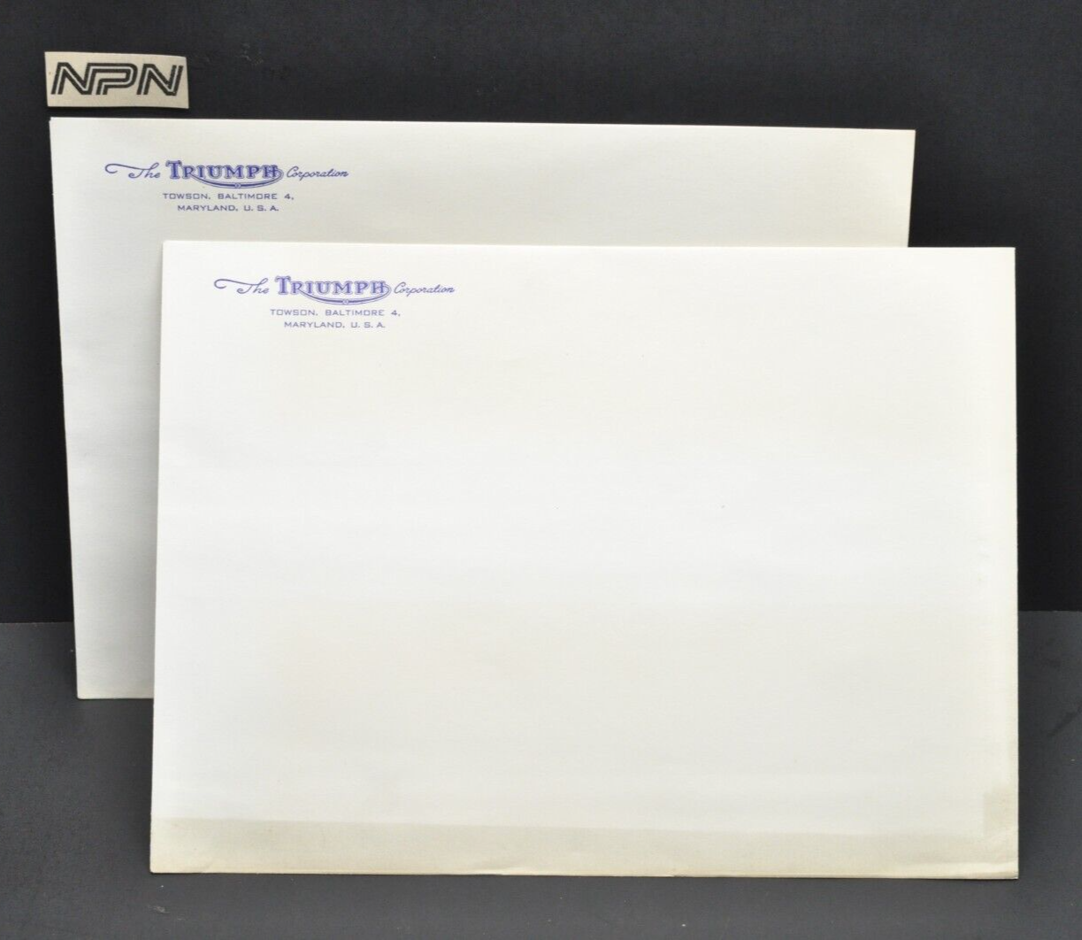 Vtg 1950s Triumph Motorcycle Envelope Maryland USA One (1) NOS New Old ...