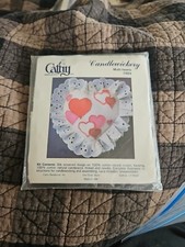 Vtg Candlewicking Sachet Kit Hearts Cathy Needlecraft NOS Concentric Hearts 7982