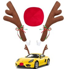 Reindeer Antlers and Nose for Cars, Reindeer Christmas Antlers Car Kit