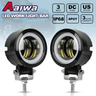Pair LED Fog Lights Blue Halo Spot LED Work Light 3inch For Jeep SUV Truck ATV