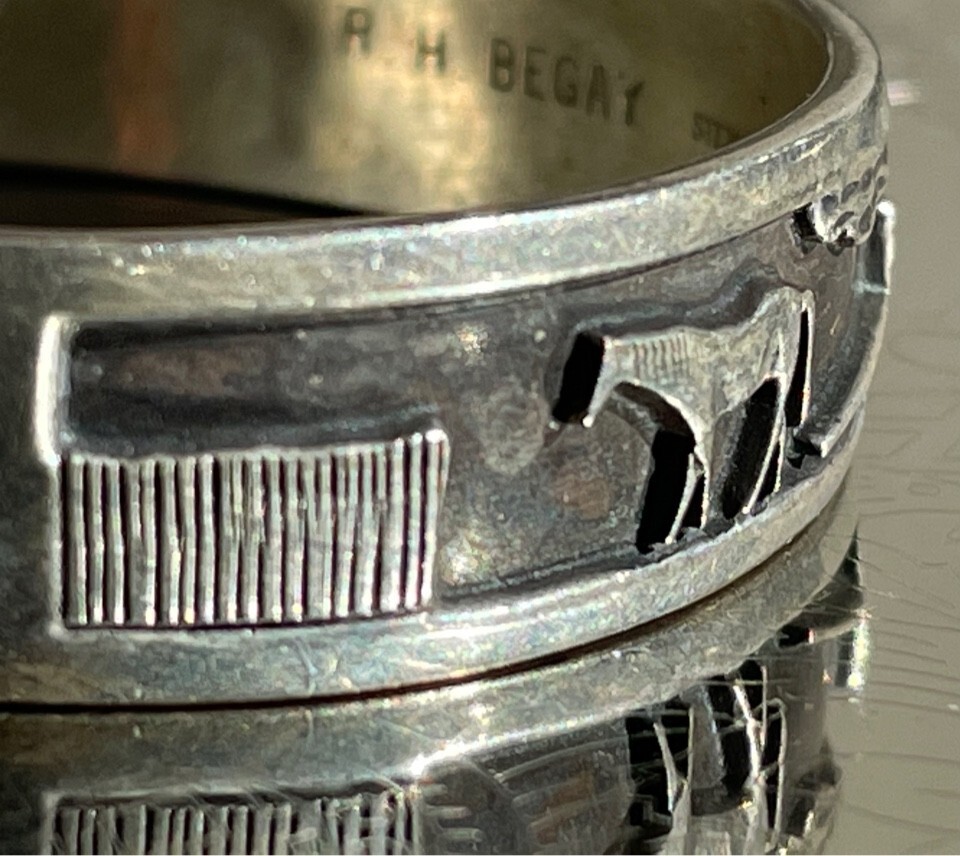 アクセサリー Vintage R. H. Begay Indian Ring NATIVE AMERICAN R.H.BEGAY 925 STERLING SILVER STORYTELLER