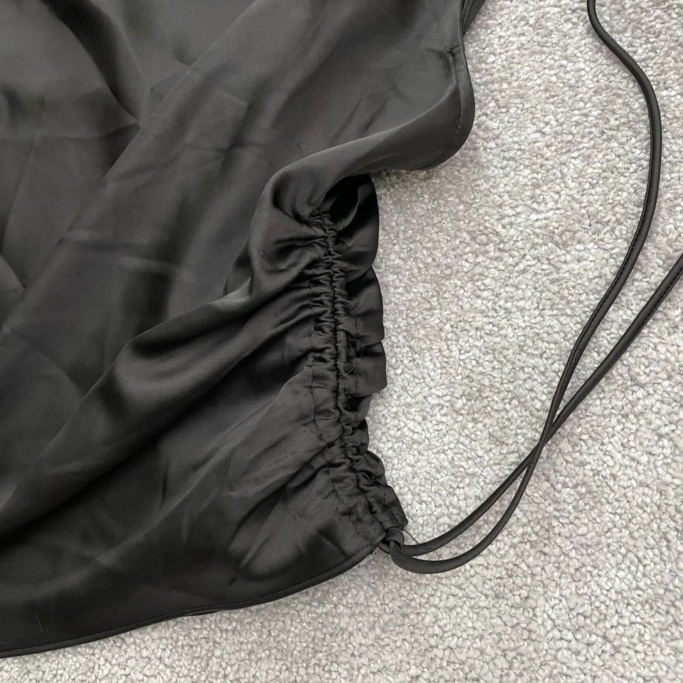 Camiseta sin mangas Aqua By Bloomingdale's camisola satinada para mujer pequeña marrón seda espagueti Foto 4 de 4