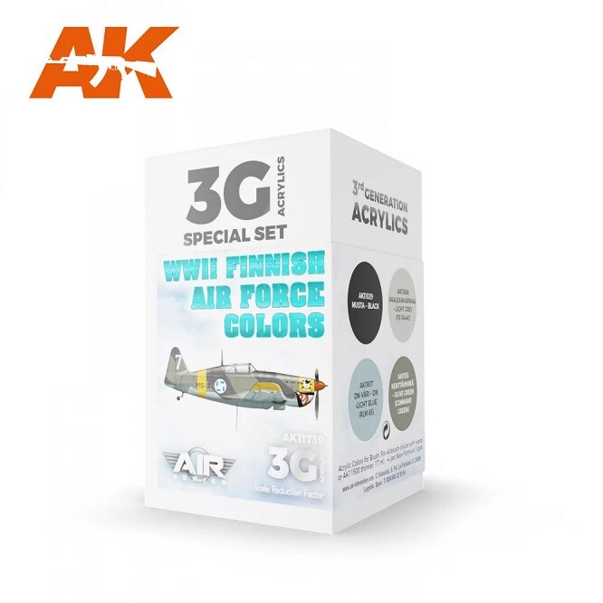 Ak Interactive AK11739 - WWII Finnish Air Force Colors Set 3G 4x17ml - New