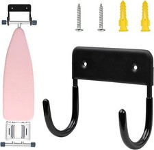 Ironing Board Hanger Iron Board Wall Mount for Laundry Rooms, Black