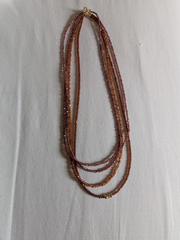 Collar granate Spessartine naranja 17", cuentas de 2 o 3 mm con bloqueo de resorte de 14 k Foto 4 de 4