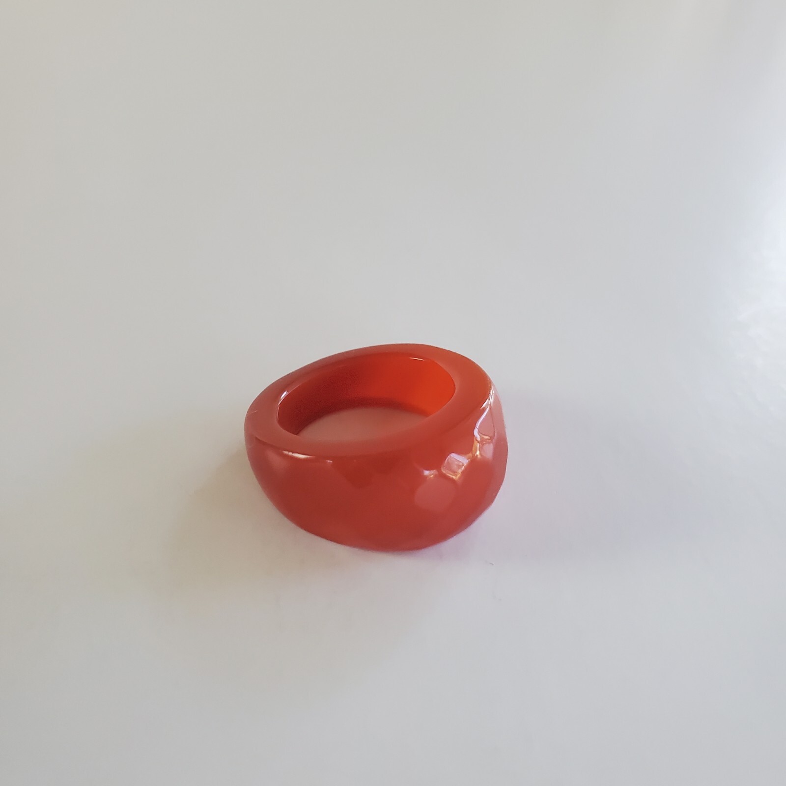 Red Carnelian Solid Stone/Glass? Mult Faceted Cut… - image 6