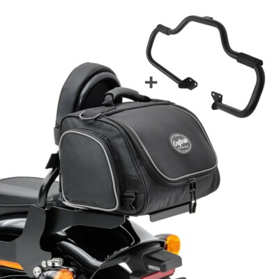 Set Sturzbügel Mustache + Hecktasche für Chopper / Custombikes Switchback 12-16 