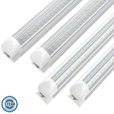 4FT 8FT T8 LED Shop Light Fixtures 36W 72W Garage Linkable LED Tube Lights 6000K
