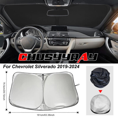 29.72x63.38'' Sun Shade For Chevy Silverado 2019-2024 - Quick Setup