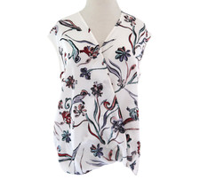 3.1 PHILLIP LIM floral print draped silk blouse top sz 4 blouson