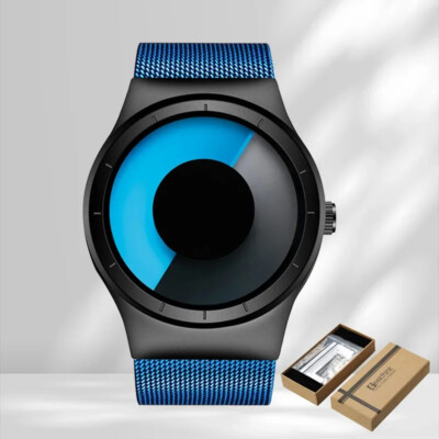 Herrenuhr minimalistischer Stil Armbanduhren einzigartig Edelstahl Geschenkbox