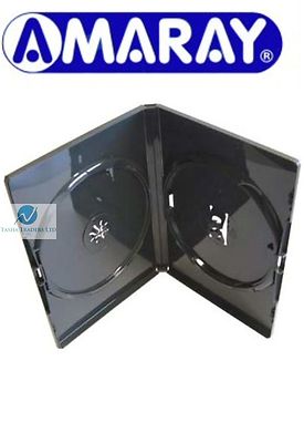 25 Doppel Schwarz DVD Hülle 14mm Buchrücken Neu Ersatz Cover Hält 2 Festplatten Amaray